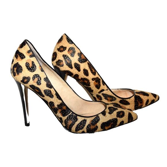 Joan & David Ladies Brown Leopard Print "Amandie" Heels, Size 8 - Picture 1 of 3